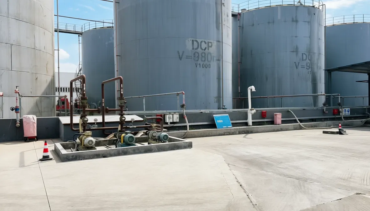 DOTP storage tanks at Jining Wansheng Environmental Protection Materials plant in Wenshang Chemical Industry Park