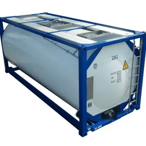 ISO tank container for bulk chemical transport