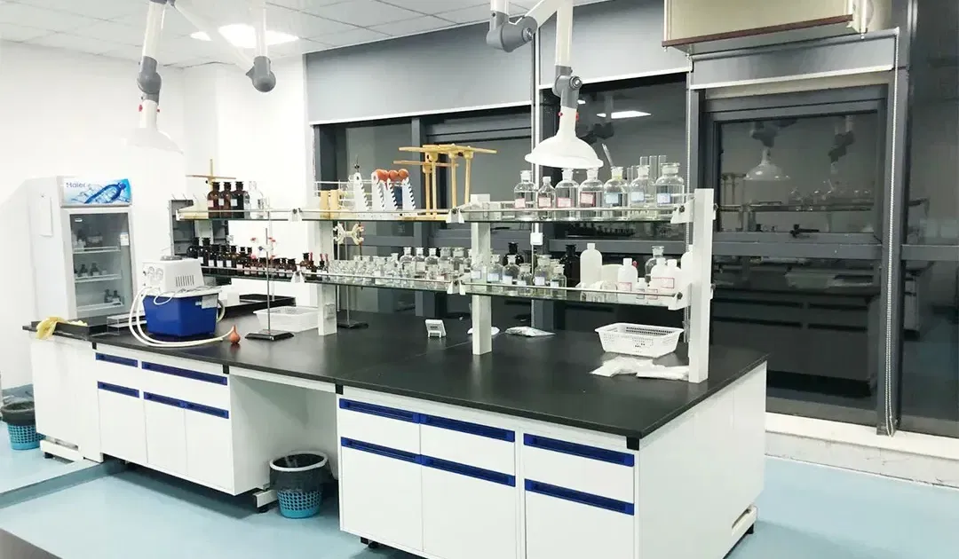 R&D laboratory at Shandong Changxing Plastic Additives — quality testing and new formulation development for DOTP and MEG products