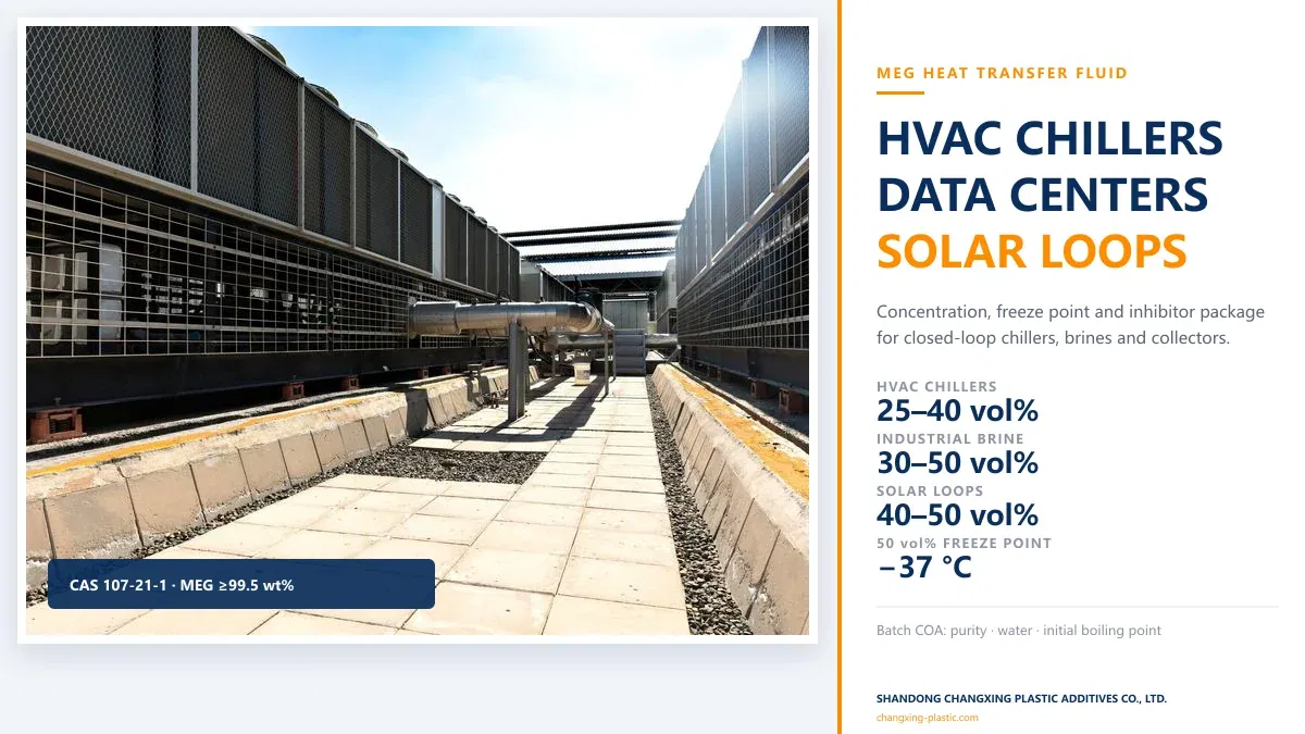 Featured article: MEG Heat Transfer Fluid: HVAC Chillers, Industrial Cooling & Solar Thermal - DOTP plasticizer industry news