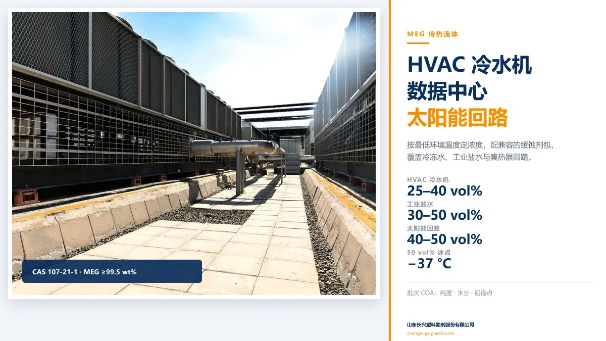 MEG 传热流体：HVAC 冷水机、工业冷却与太阳能热利用 - DOTP增塑剂行业资讯